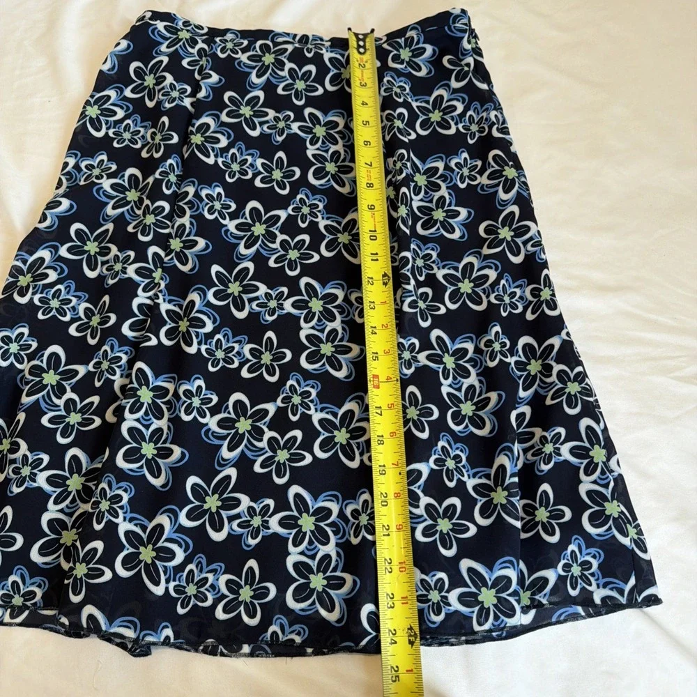 Dress Barn Dressbarn Womens Blue Flower Print Skirt Size Medium Fairycore VTG